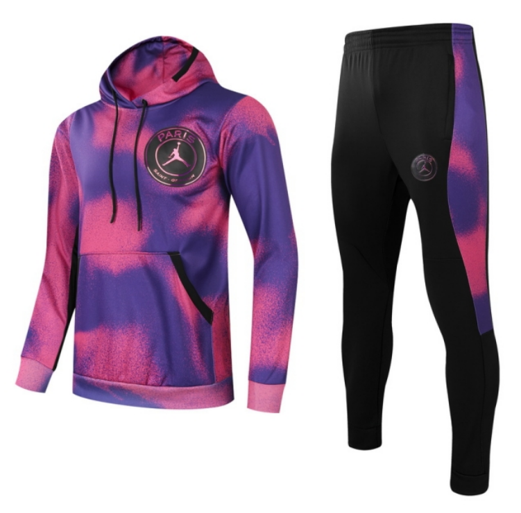 PSG 4th Jordan Purple Pink Training Kits Hoodie Sweat Shirt with Pants 2020/21